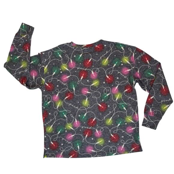 New Victoria's Secret Christmas Lights Pajama Top Women's Small Soft Loungewear - Picture 7 of 11